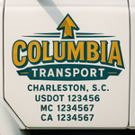 Custom Designed USDOT Truck Door Decal Lettering Signs For Semi-Trucks & Work Trucks (Set of 2)