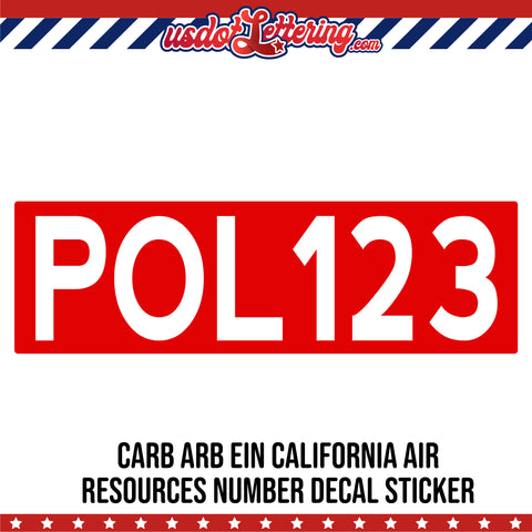 carb arb number decal