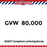 gvw (gross vehicle weight) number decal sticker