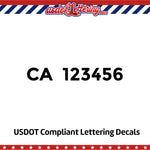 ca number decal sticker