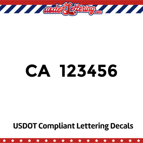 ca number decal sticker