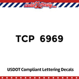 tcp number decal