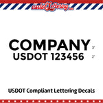 company name with usdot number decal