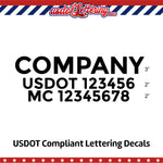 company name with usdot mc truck decals