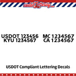 usdot mc kyu ca number decal