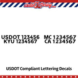 usdot mc kyu ca number decal