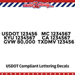 usdot mc kyu ca gvw txdmv number decal