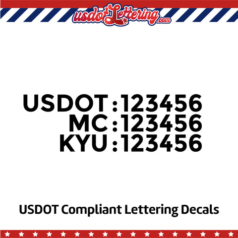 usdot mc kyu number decal