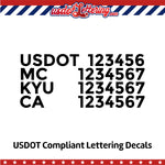 usdot mc kyu ca number decal