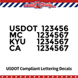 usdot mc kyu ca number decal