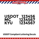 usdot mc kyu lettering decal