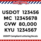 usdot 4 line truck decal