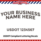 arched business name with usdot lettering decal