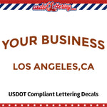 arched business name decal with location