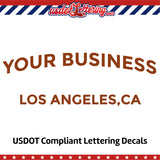 arched business name decal with location