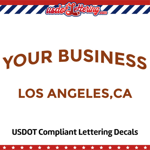 arched business name decal with location