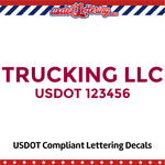 trucking company door decal with usdot