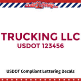 trucking company door decal with usdot