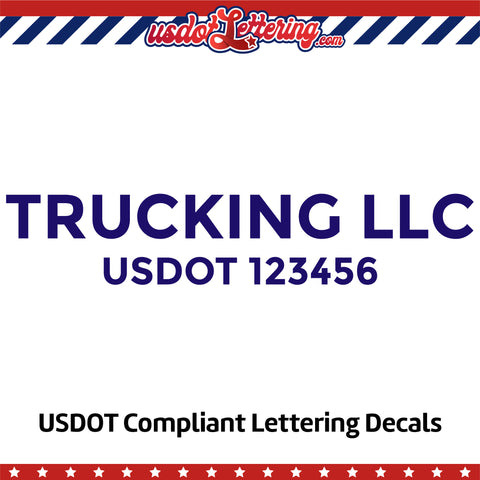 trucking transport company name decal with usdot sticker