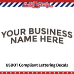 arched trucking business name decal