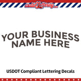 arched trucking business name decal