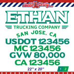 trucking company door usdot decal