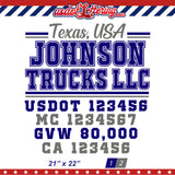 trucking decal sticker lettering usdot