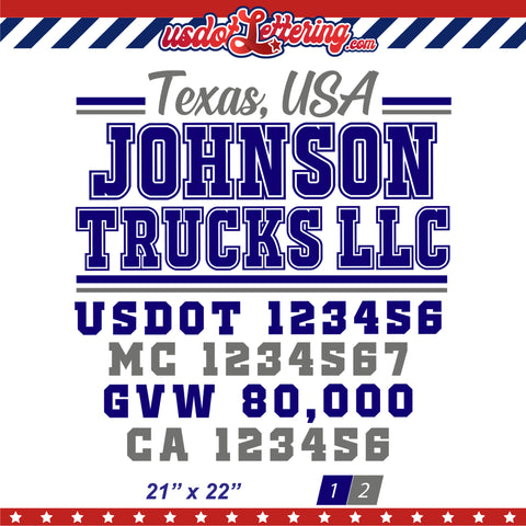 trucking decal sticker lettering usdot