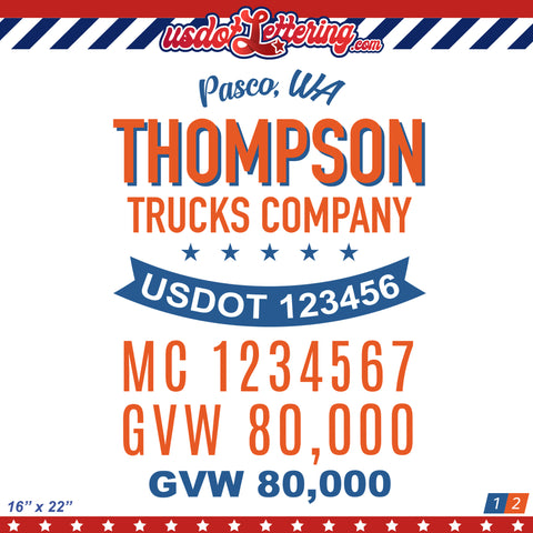 trucking transport usdot mc gvw decal