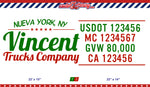 trucking company usdot mc gvw ca lettering decal