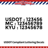 usdot mc kyu number decal