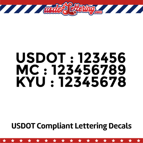 usdot mc kyu number decal