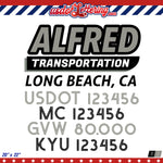 transport business name usdot mc gvw kyu lettering