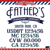 transport company name door decal lettering