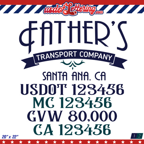 transport company name door decal lettering