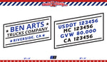 transport company name door decal usdot lettering