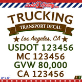 trucking usdot decal sticker lettering