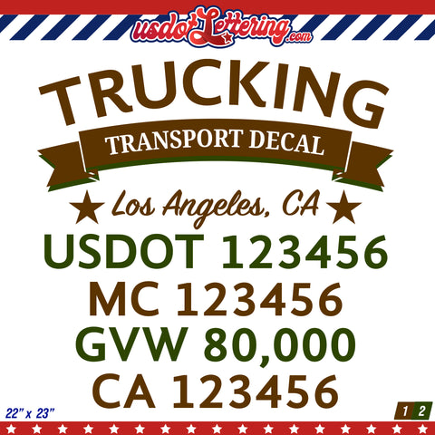 trucking usdot decal sticker lettering