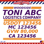 trucking door usdot decal